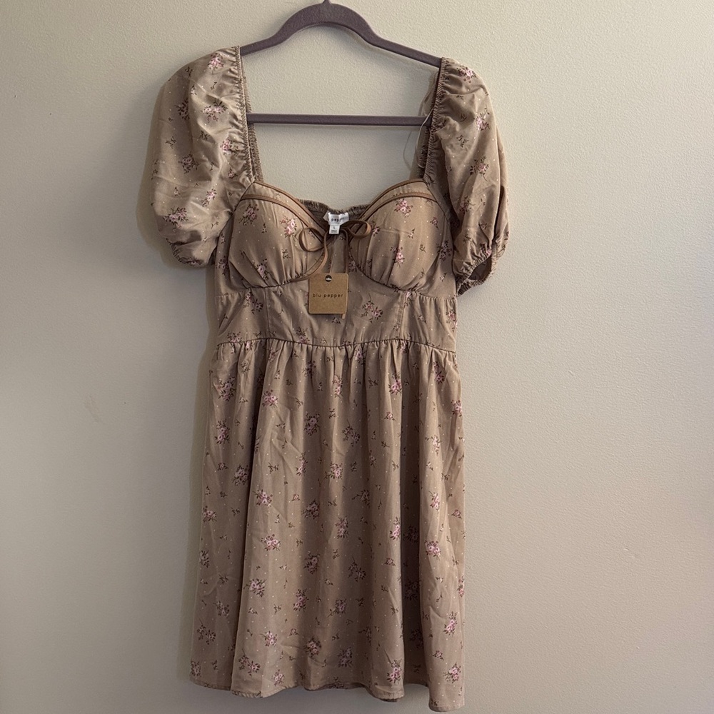 Blu Pepper Floral Puff Sleeve Dress
